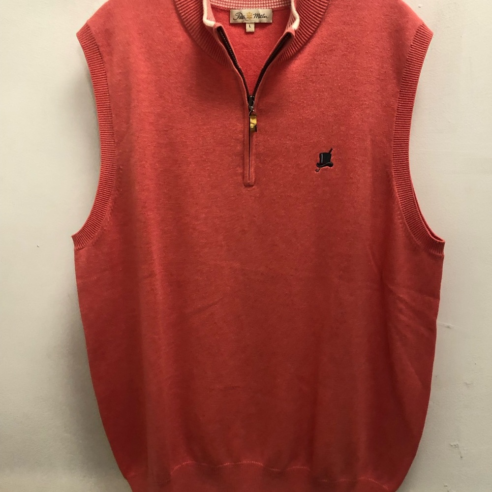 Peter Millar Coral Zip-Neck Sweater Vest
